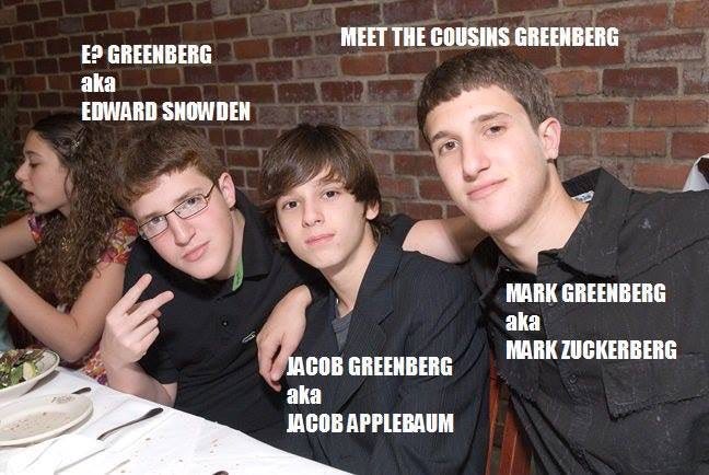 Could this be real? Zuckerberg and snowden, cousins? Jacob Applebaum ...