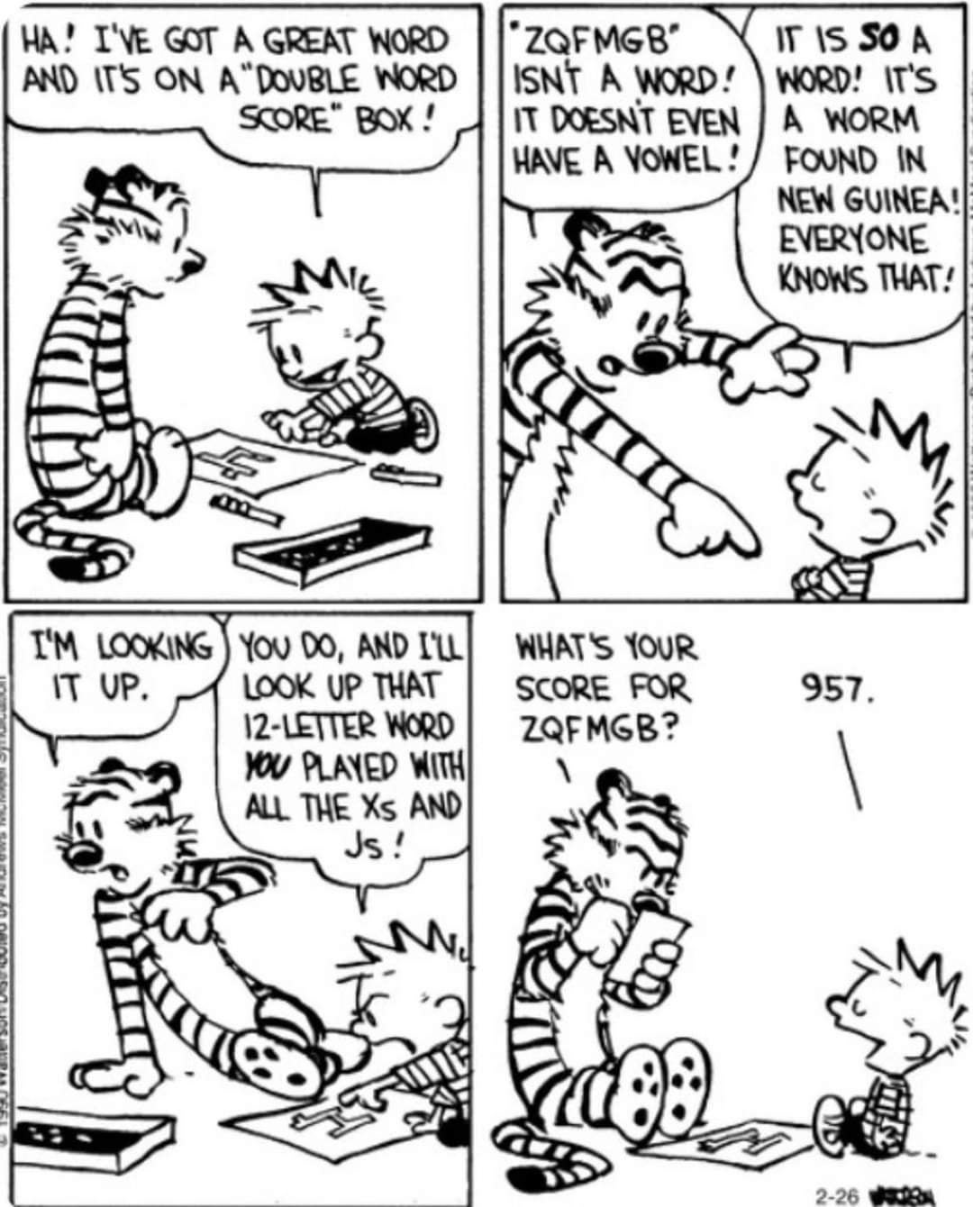 Playing Scrabble but Calvin's way : r/calvinandhobbes