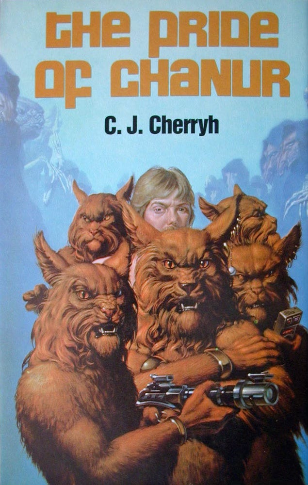 Book cover for THE PRIDE OF CHANUR by C.J. Cherryh, published by DAW Books