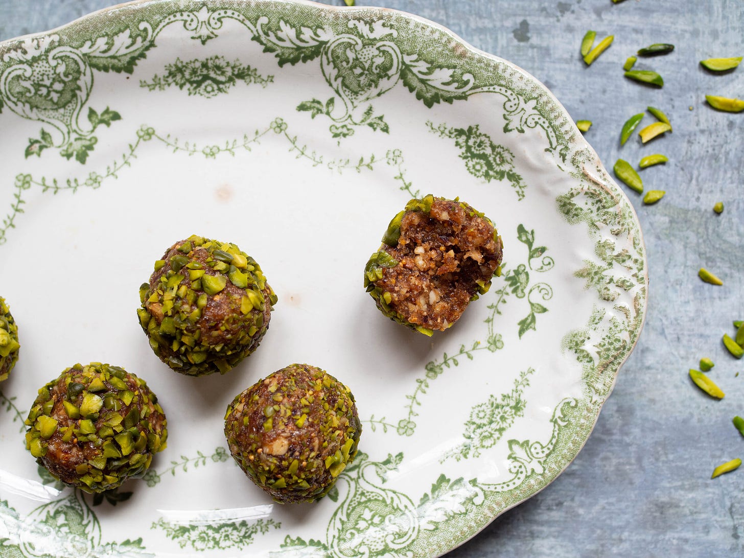 Passover Charoset Inspired Fig Date and Pistachio Balls — Kulinary  Adventures of Kath