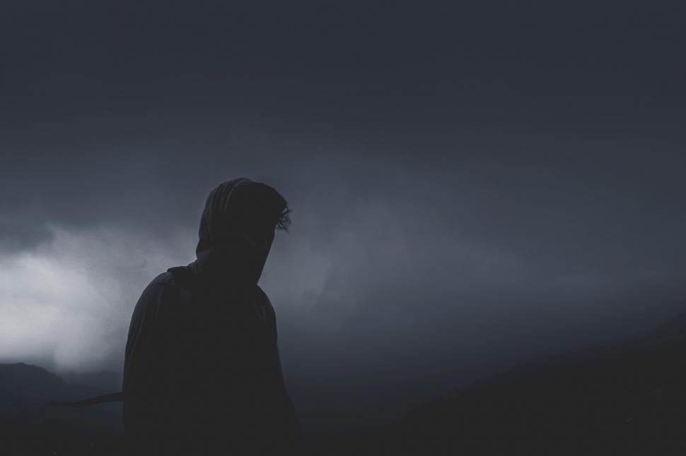 Free Stock Photo of Person Standing in the Dark With Dark Sky Background |  Download Free Images and Free Illustrations