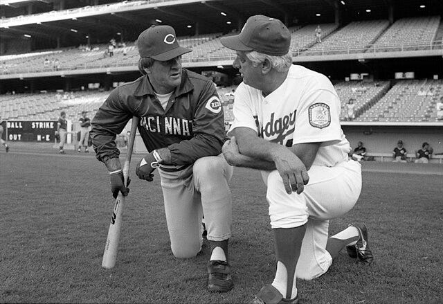 Pete Rose and Tommy Lasorda