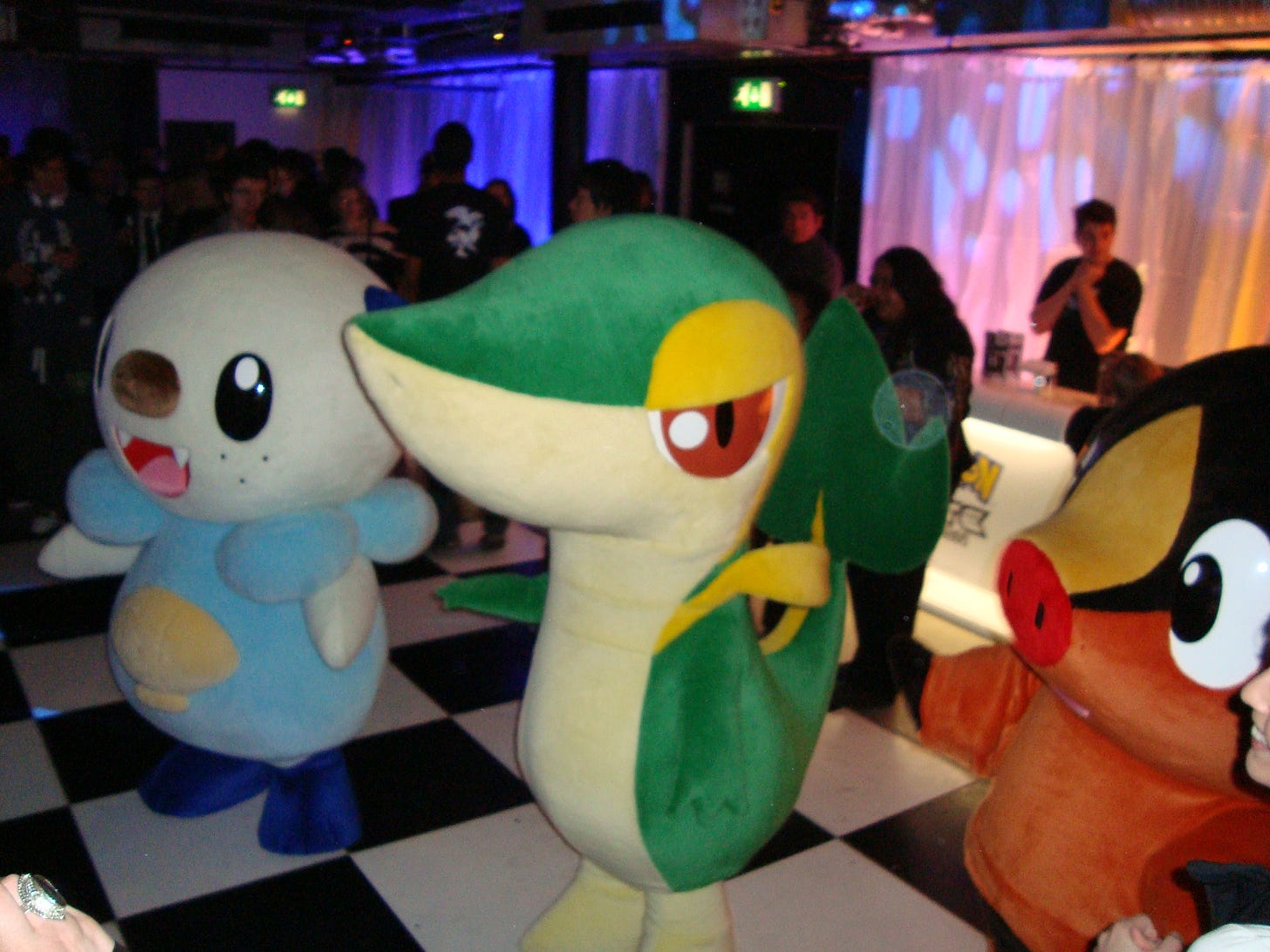 A photograph from the Pokémon Black & White launch party in 2011