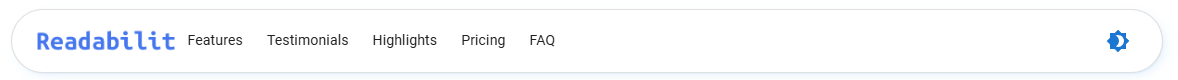 Screen shot of the top banner of the Readabilit home page