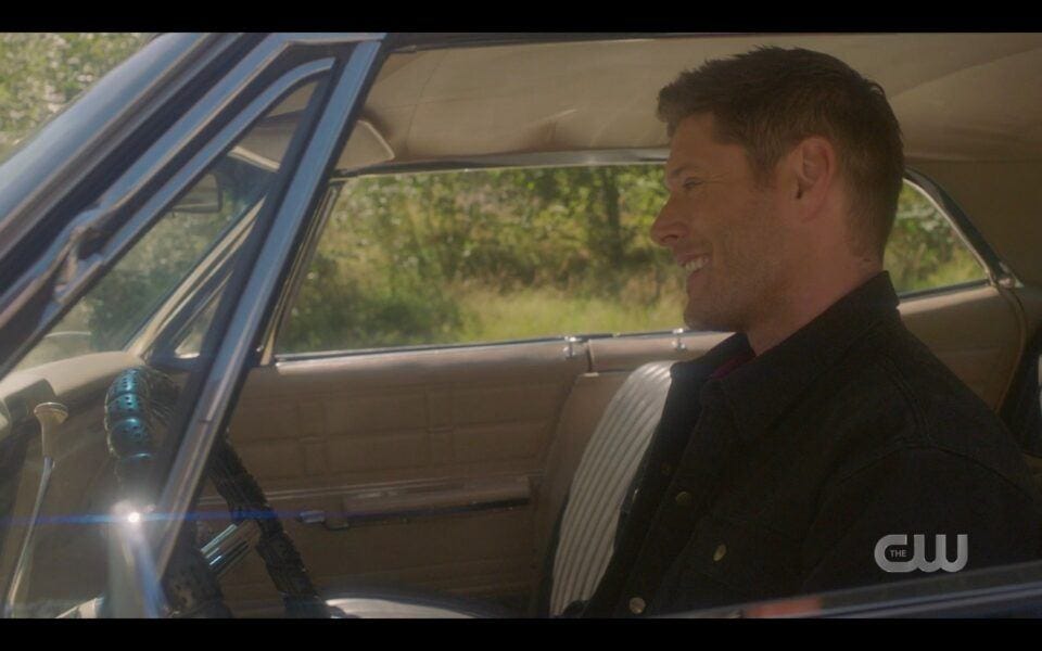 SPN Dead Dean Winchester singing Carry Oin driving Impala in heaven