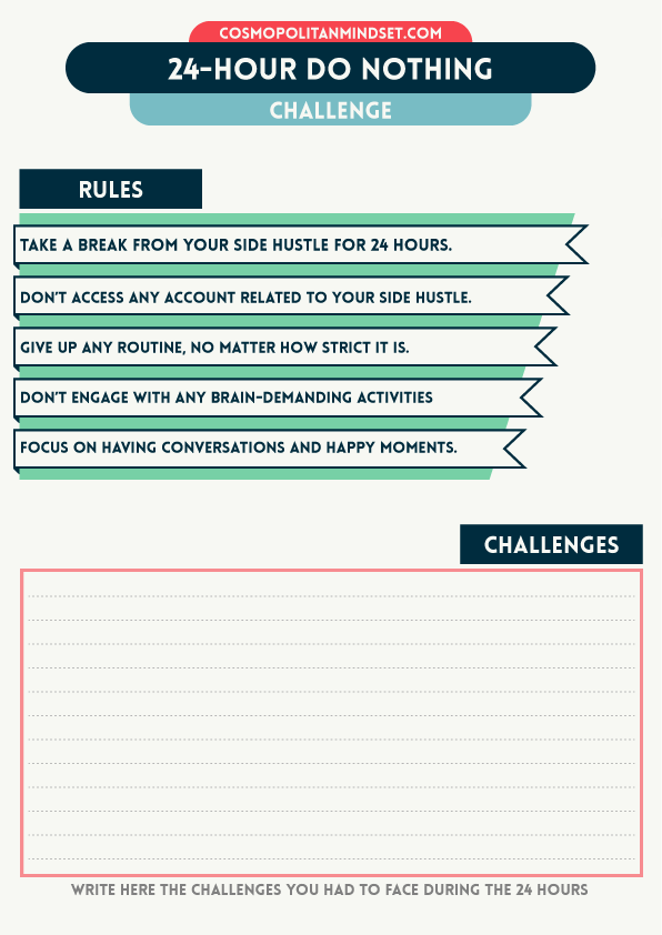 24-Hours Do Nothing Challenge Infographic