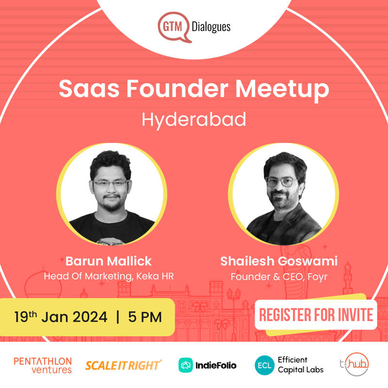 Cover Image for GTMDialogues: Hyderabad SaaS Meetup (Invite Only!)