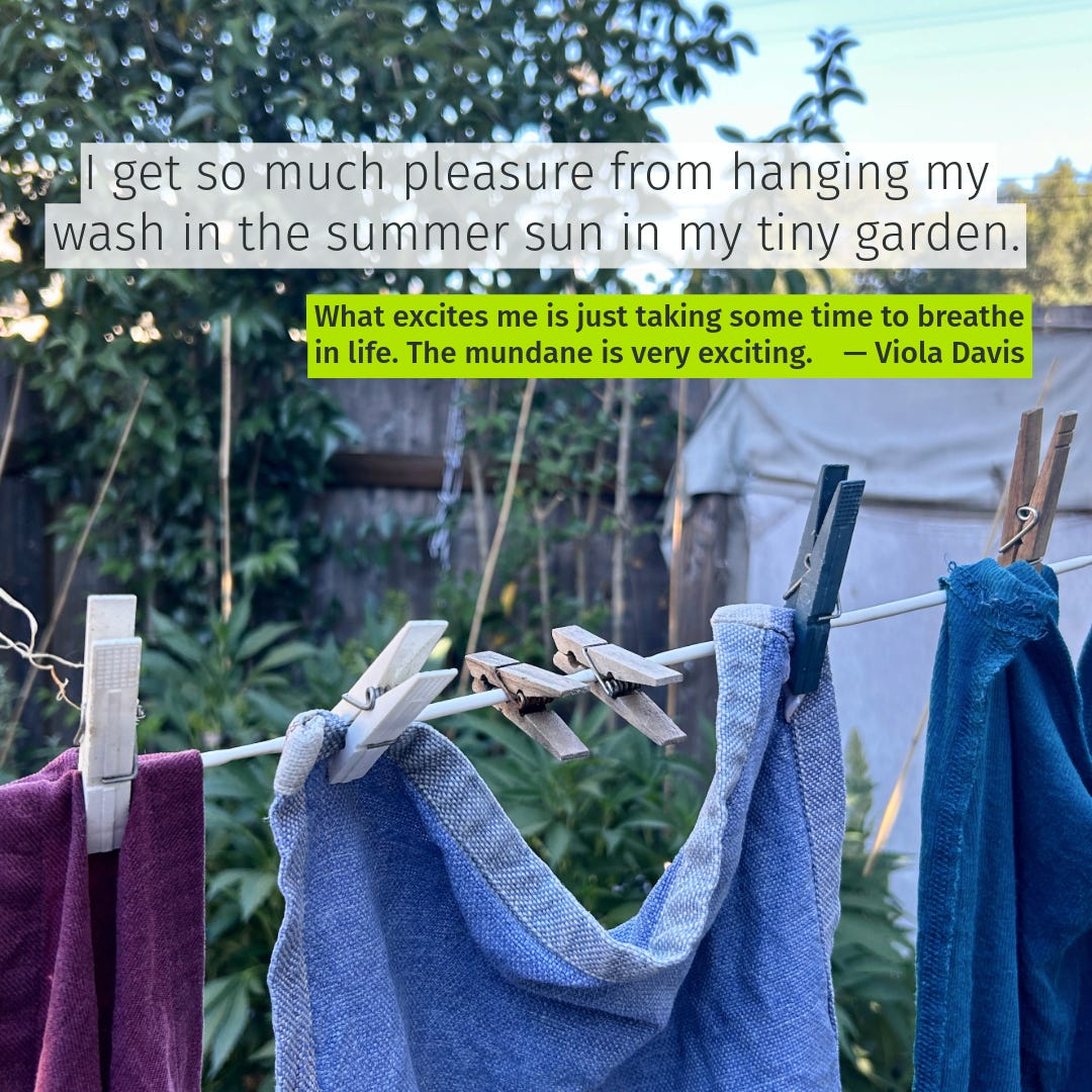hanging the wash in the summer sun