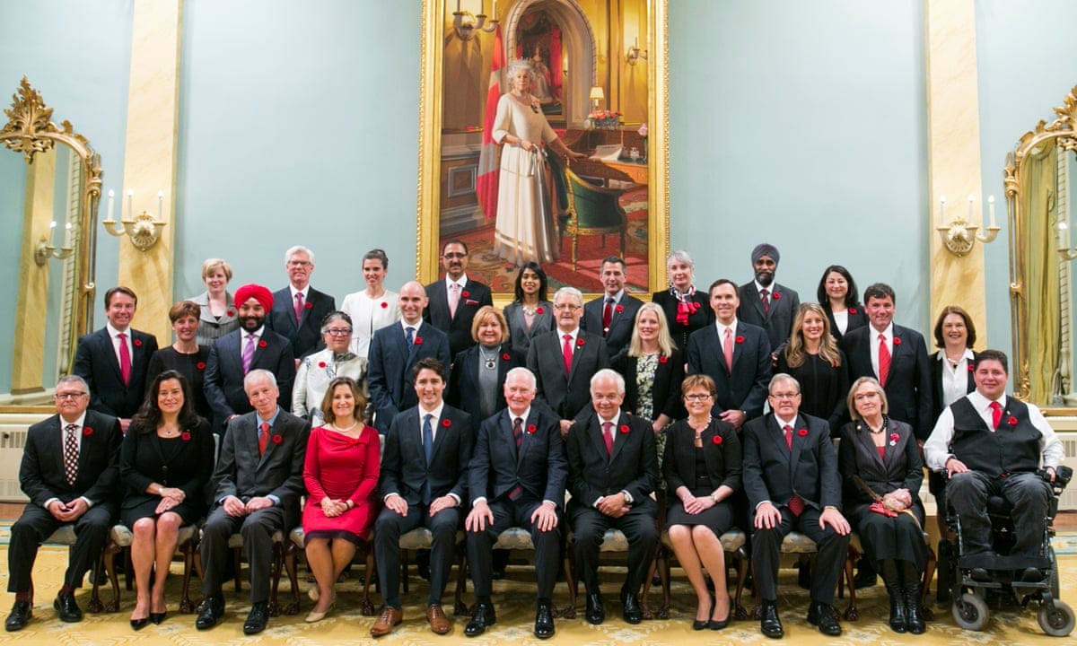 Trudeau gives Canada first cabinet with equal number of men and women |  Canada | The Guardian