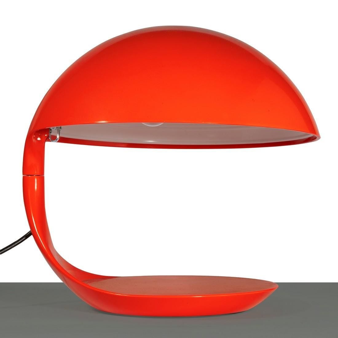Martinelli Luce (Lucca 1950) - Red Cobra table lamp, 60's