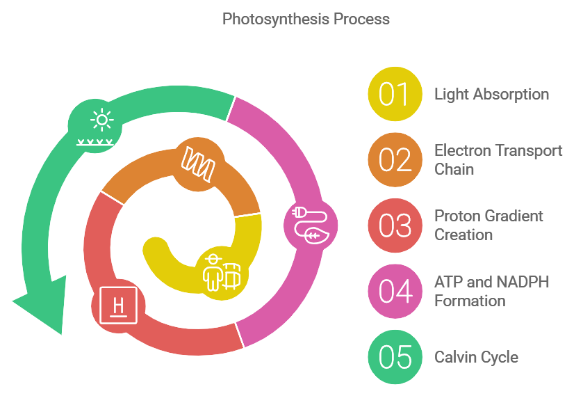 Napkin.AI infographic on the process of photosynthesis.