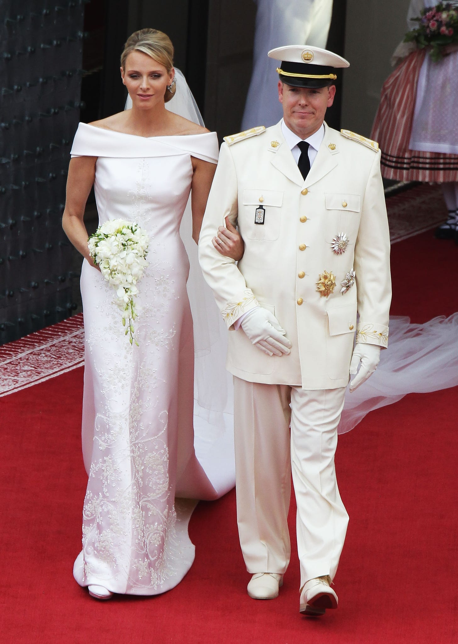 Princess Charlene and Prince Albert on their wedding day