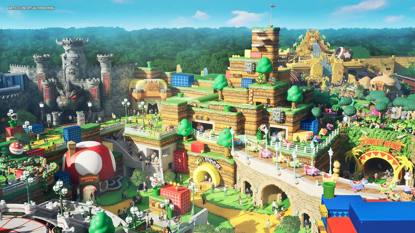 Super Nintendo World concept art at Epic Universe Orlando