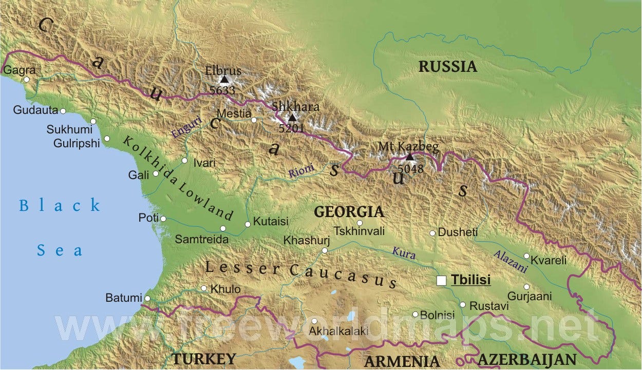 Georgia Physical Map