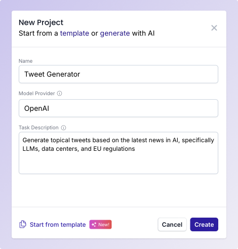 A model in PromptHub with a task description input for prompt generation