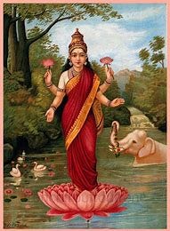 Image result for lakshmi on a lotus