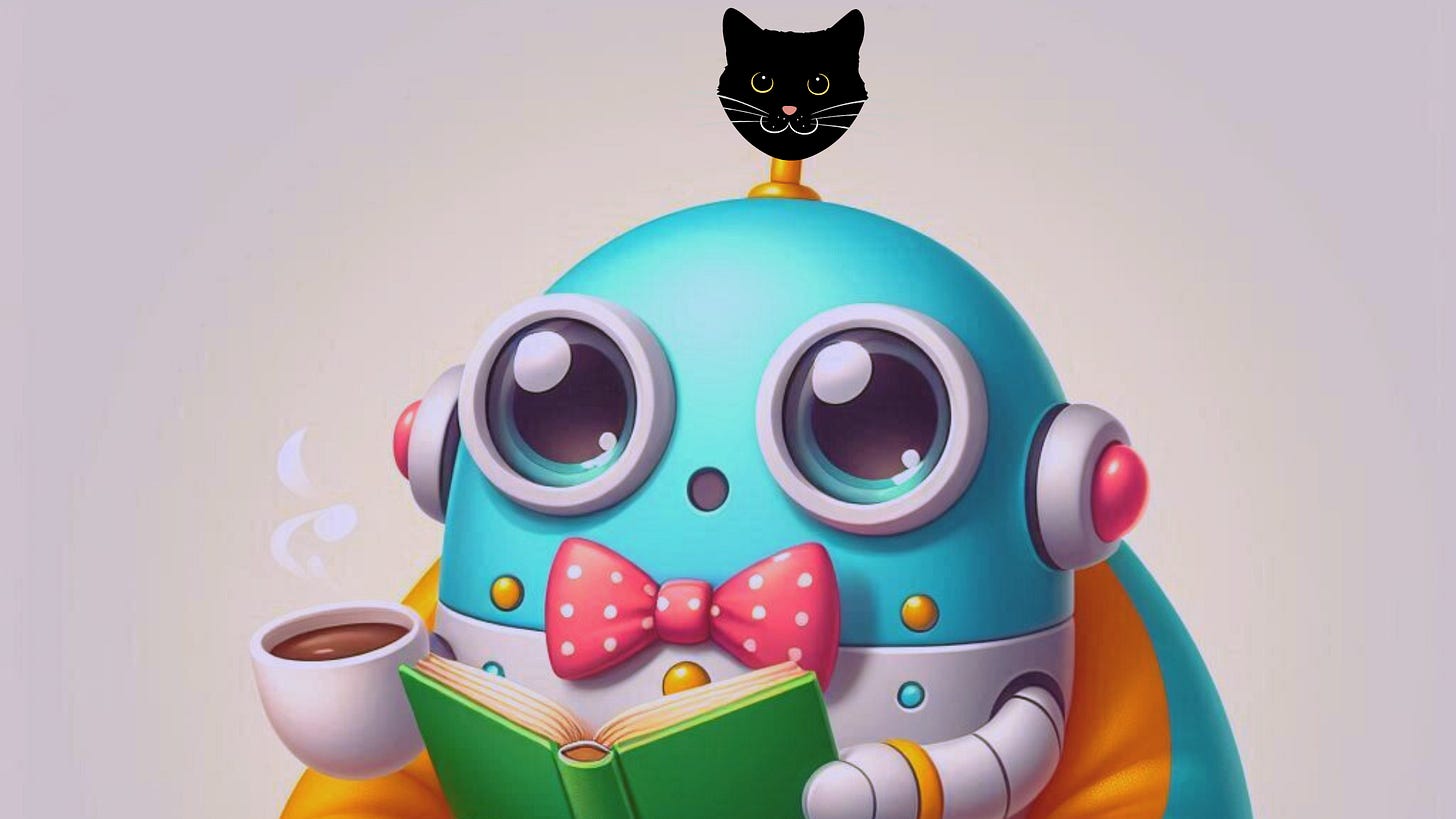 Image of cute robot with a cat antenna