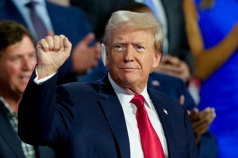 Trump receives hero’s welcome at RNC in first appearance since being shot