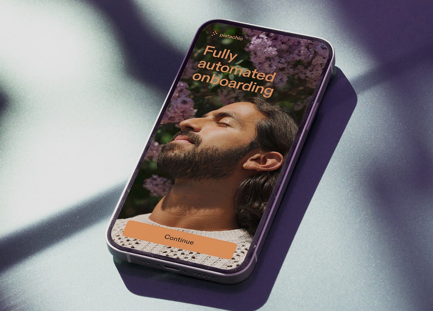 Pistachio onboarding on a phone screen