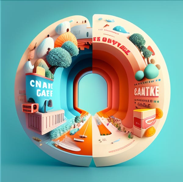 Mid Journey — Product are portals into brand experiences.  Layered circle 