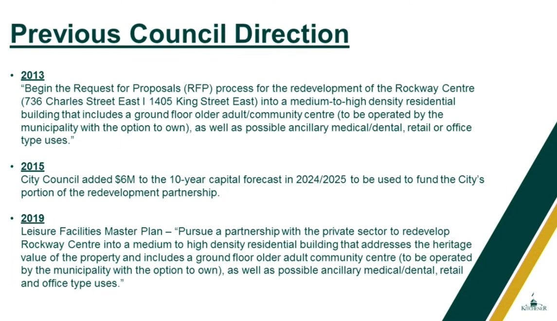 Staff slide outlining prior council direction, beginning in 2013.