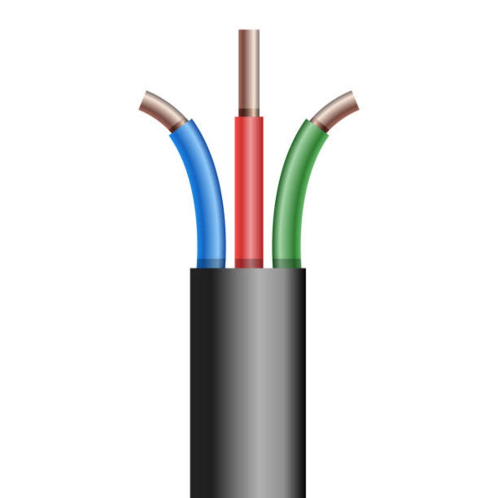 A cable showing three separate smaller cables inside showing how several cables combine into one. This represents different aspects of life that intertwine with each other.