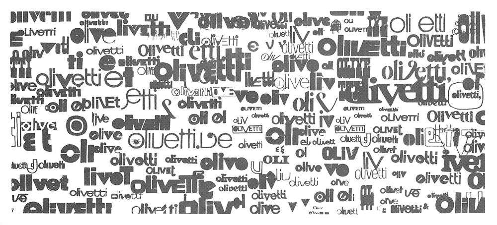 Olivetti logotype exploration, Walter Ballmer 1967