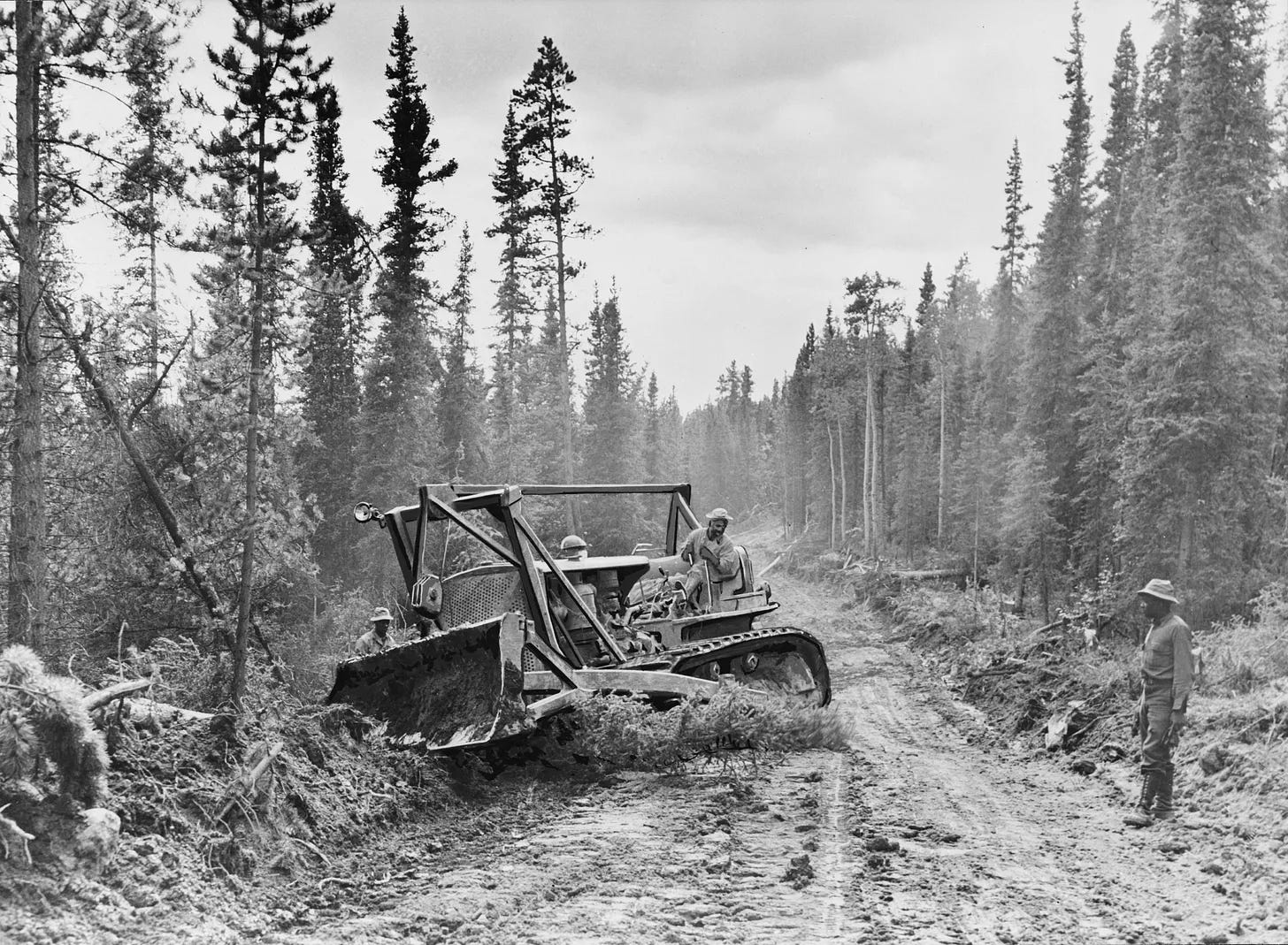 Building the old Alaska highway.