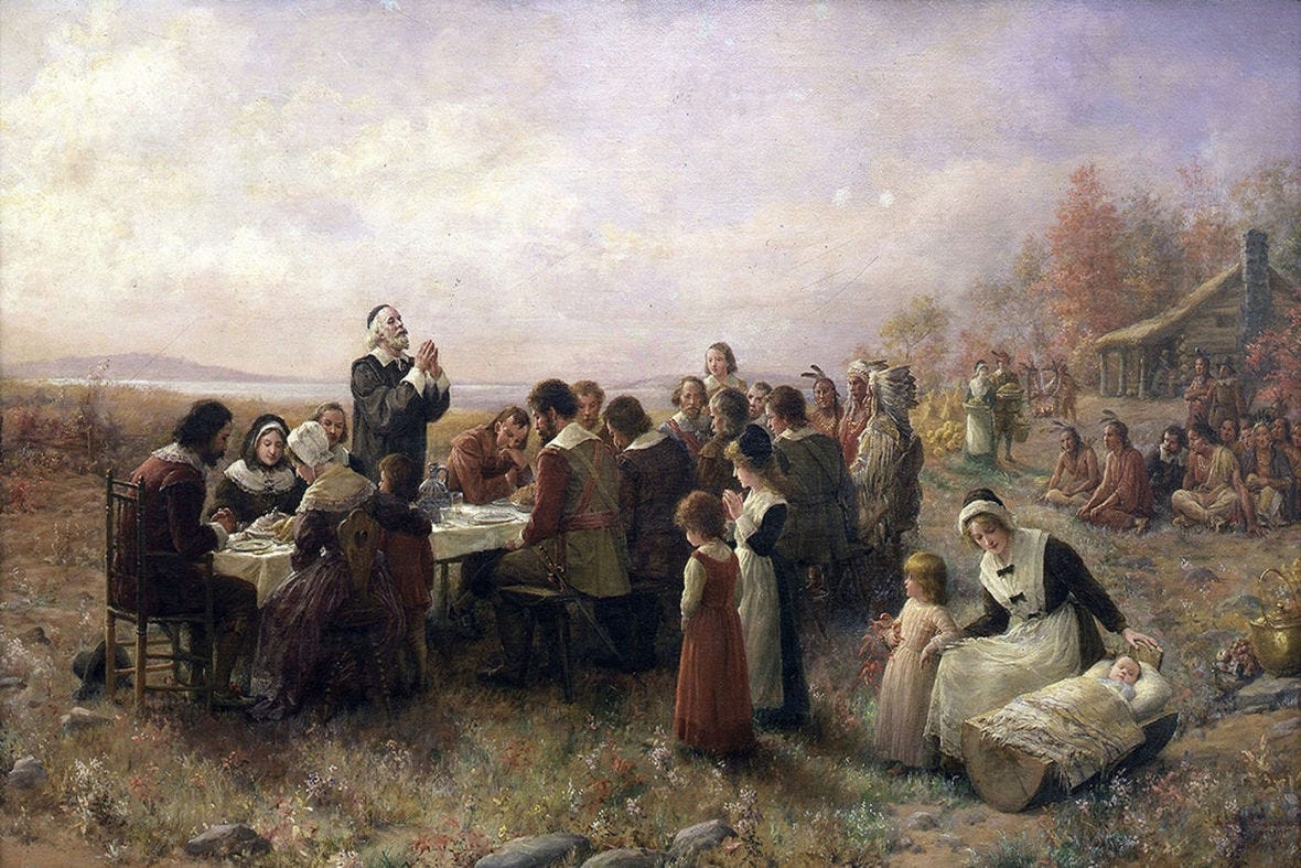 The First Thanksgiving at Plymouth - Brownscombe