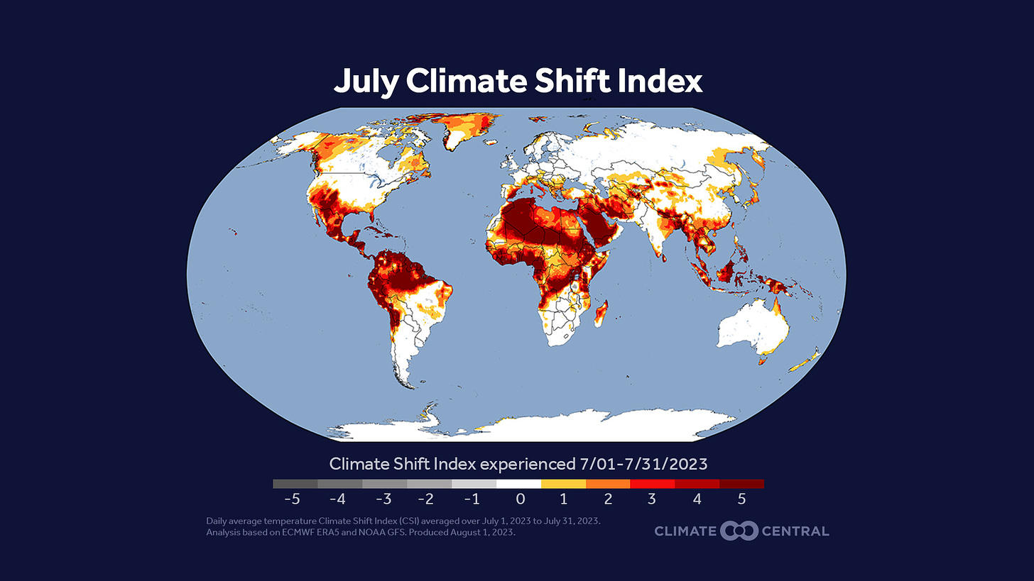 July global temperatures