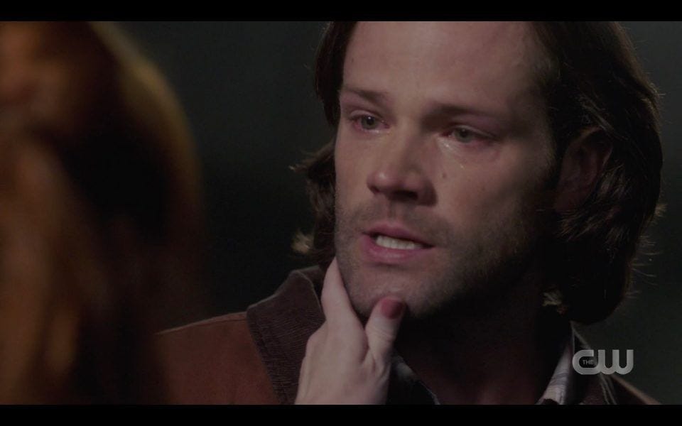 Rowena stroking Sams face Thats my boy SPN Rupture