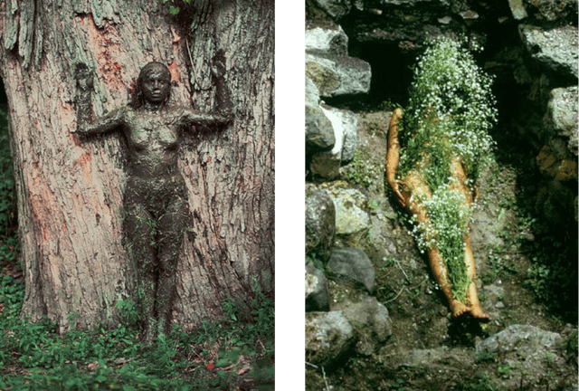 r/Art - ''Tree Of Life'' and ''Image From Yagul'' by Ana Mendieta from her Silueta series, Body Art, 1973–77