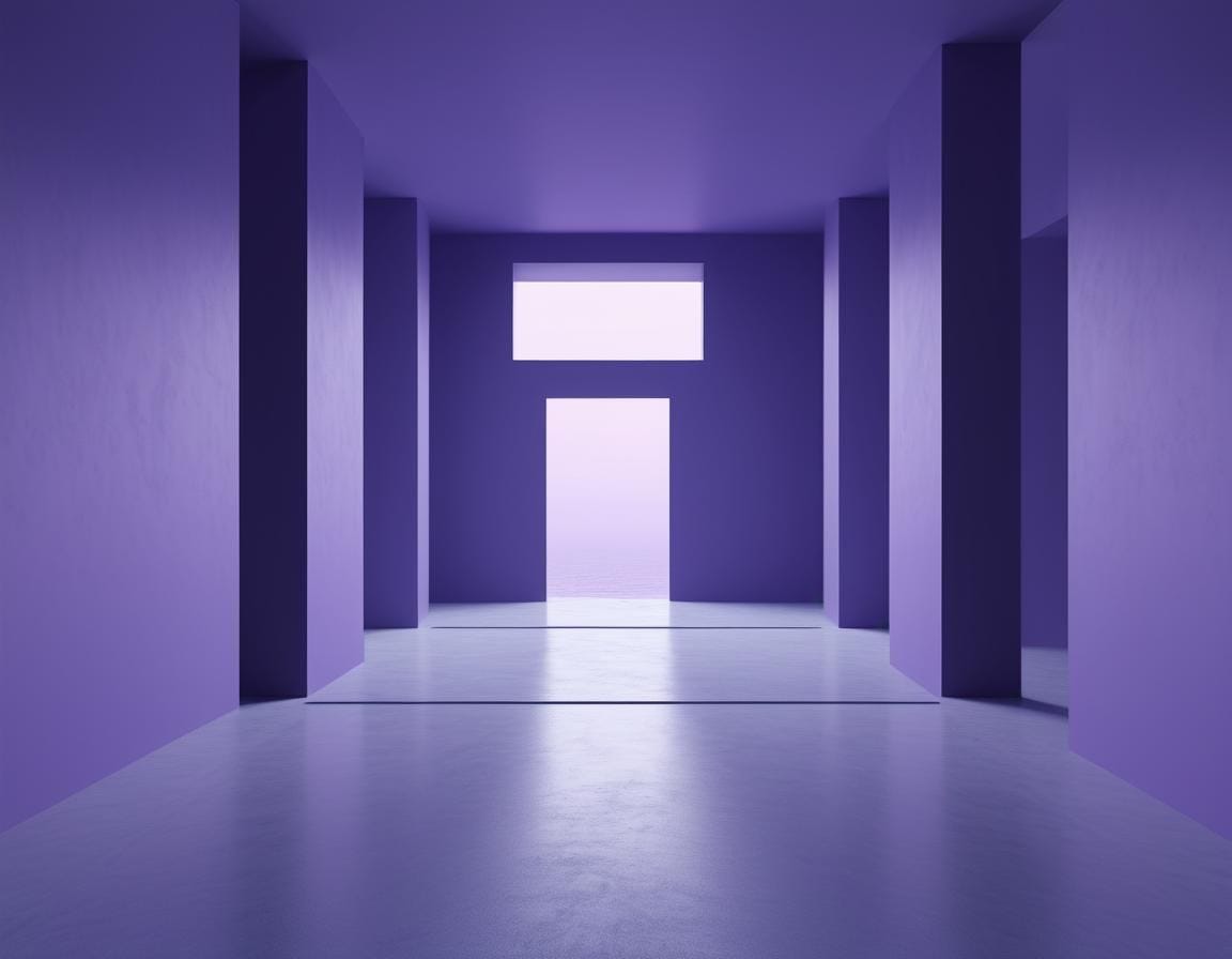 ops art. a surreal place, in a calm purple tone, minimalist, spacious