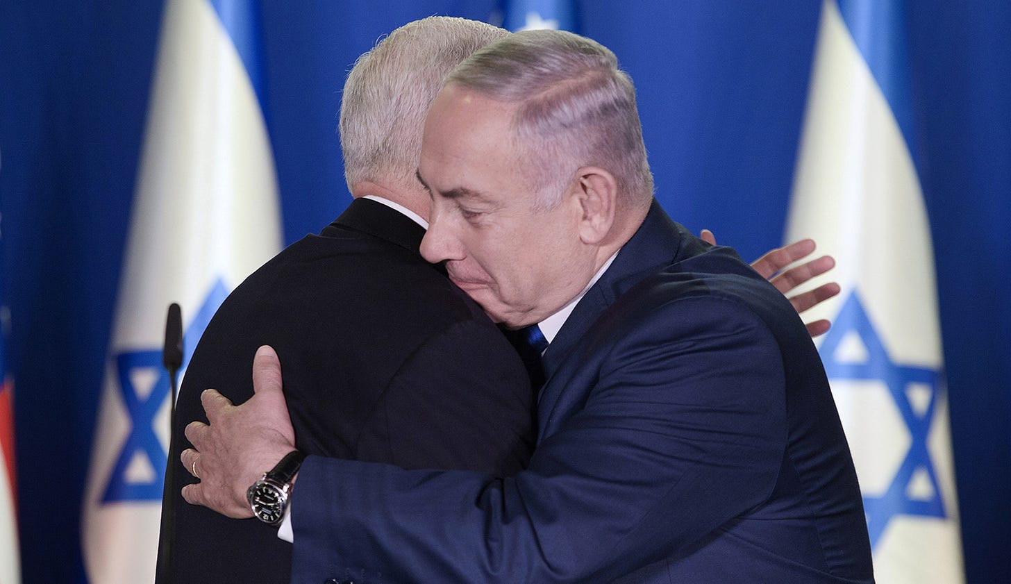 Mike Pence and Benjamin Netanyahu on January 22, 2018 in Jerusalem. ARIEL SCHALIT/AFP/Getty Images.
