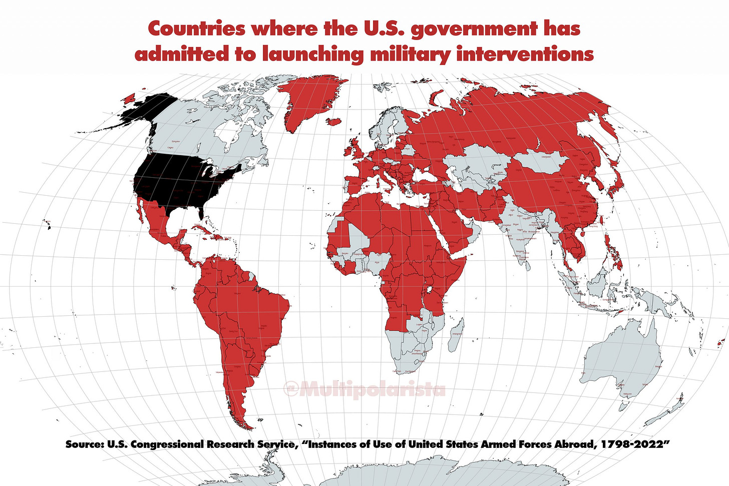 Countries US military interventions