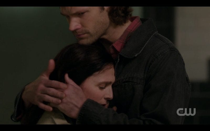 supernatural sam winchester hugging eileen shoshannah stern