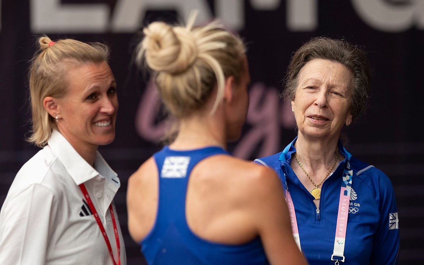 Princess Anne at Team GB athletics training camp