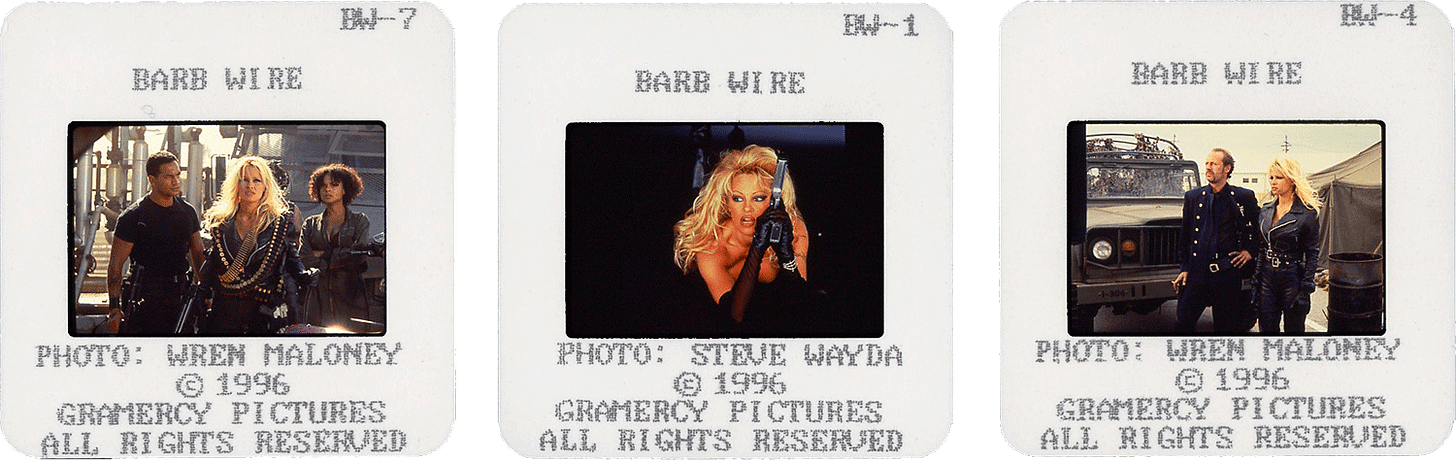 BARB WIRE slides; courtesy of Gramercy Pictures, Photos by Wren Maloney and Steve Wayda.