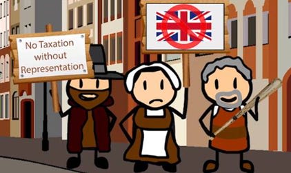 Cartoon people holding signs in front of a building

Description automatically generated