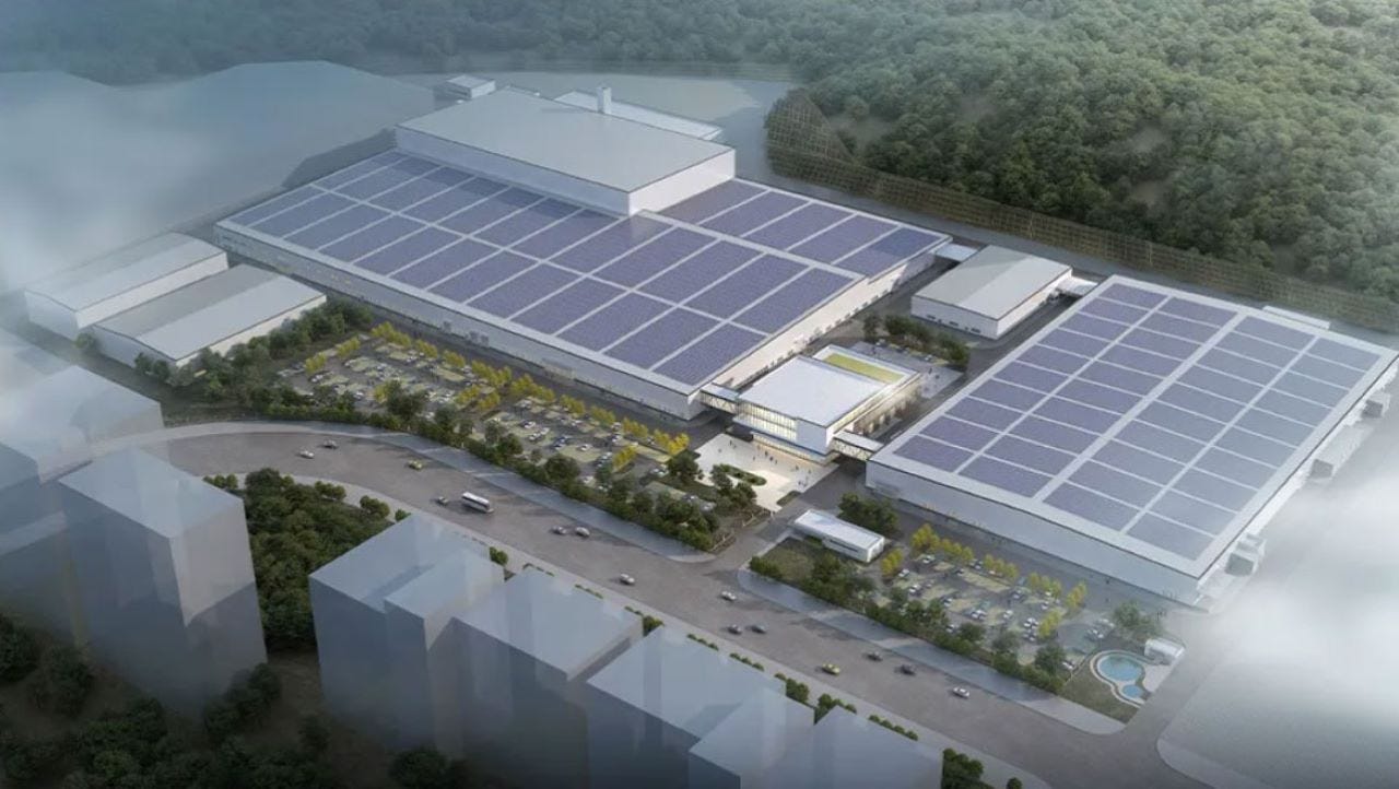 A rendering of Xpeng Aeroht's flying car manufacturing base.