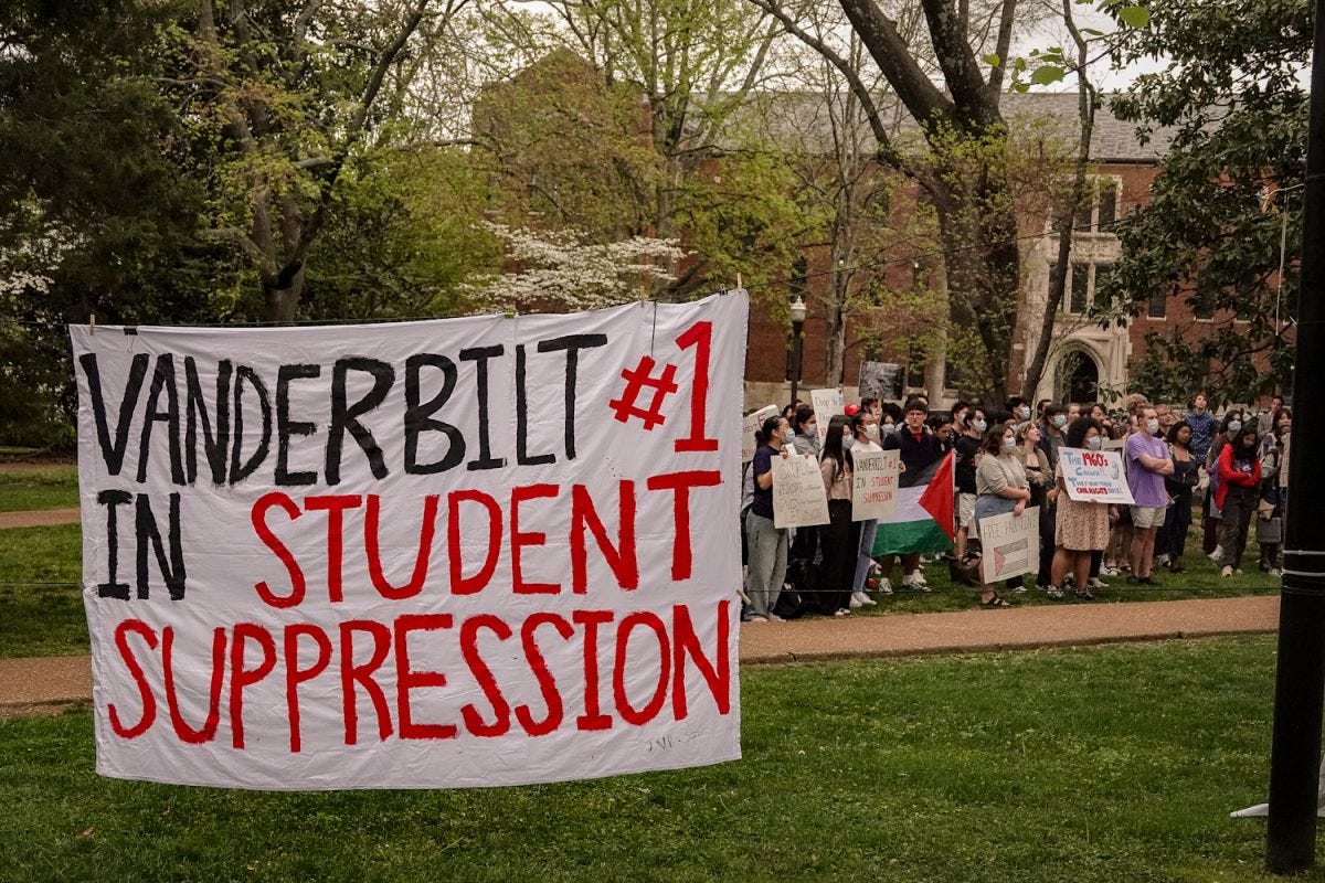 Vanderbilt Divest Coalition leads student walkout in support of expelled,  suspended students - The Vanderbilt Hustler