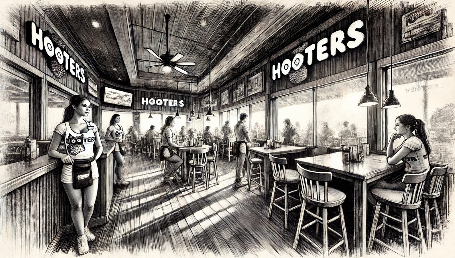 Hooters pierde brillo y sus camareras pagan el precio oculto.