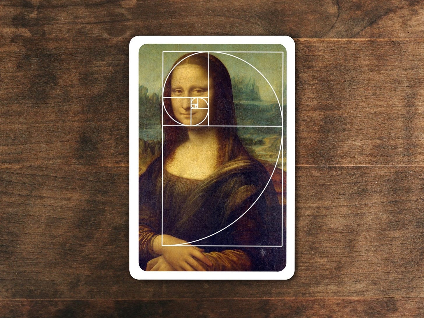 Mona Lisa Golden Ratio sticker | Fibonacci Spiral | Art sticker |