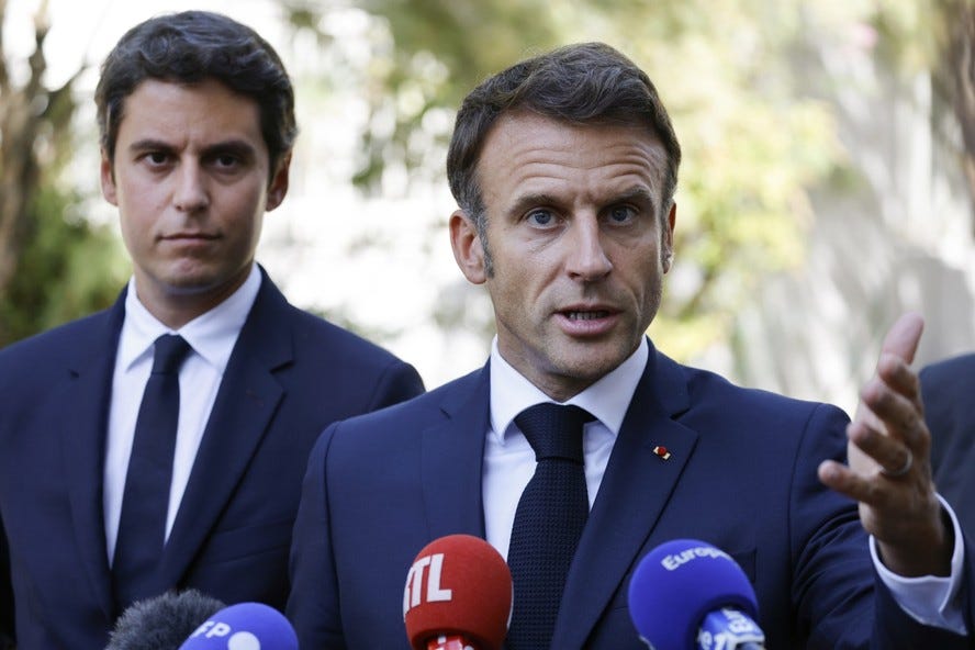 Macron aceita a renúncia do primeiro-ministro francês Gabriel Attal