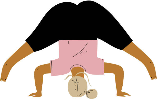 Plump Woman In Wide Legged Forward Bend Pose Curvy Girl Practicing Yoga  Healthy Lifestyle Vector Illustration Stock Illustration - Download Image  Now - iStock