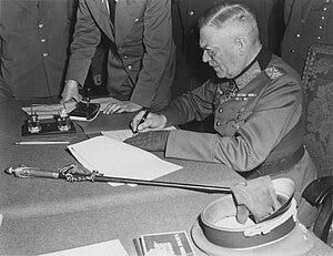 Photo of the Nazi Surrender from Wikipedia