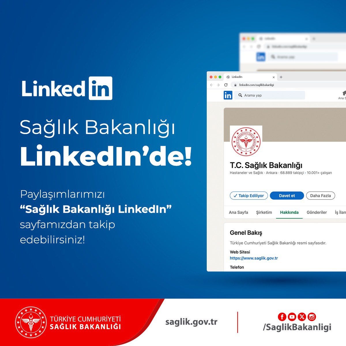 sağlık bakanlığı linkedin hesap açılışı duyurusu