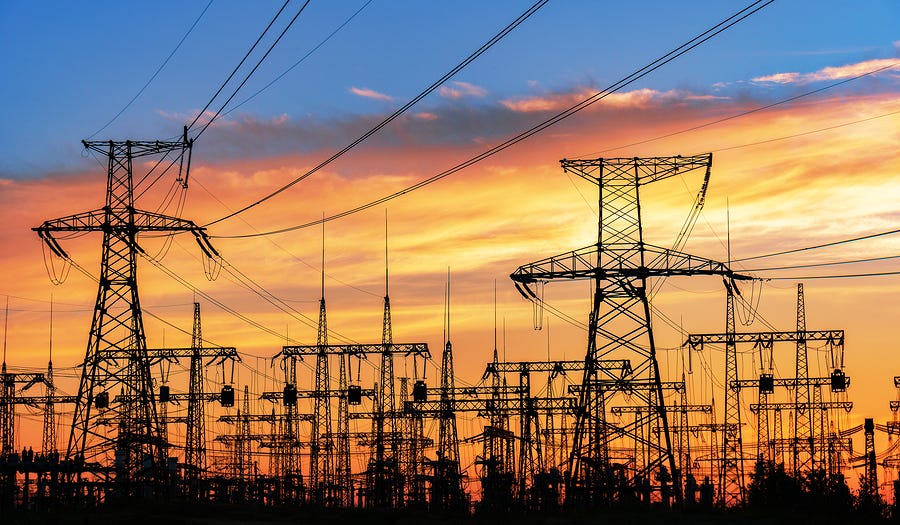 High-voltage Power Lines. Electricity Distribution Station. retail ...