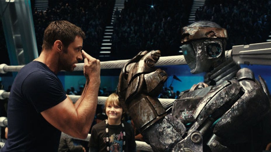 hugh jackman real steel movie with son 2019