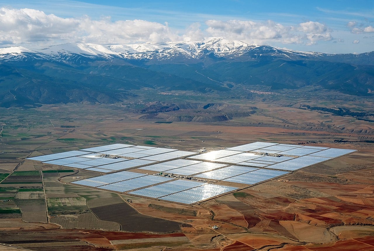 Ariel view of a solar power station in Spain